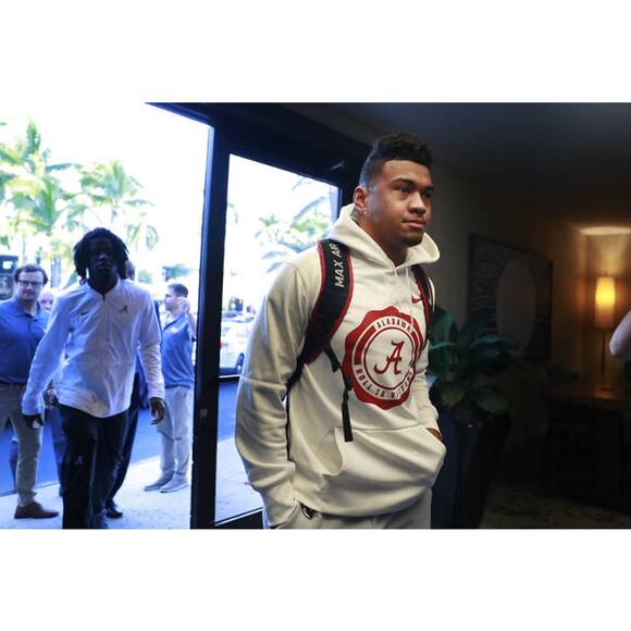 Nike Alabama Crimson Tide Roll To Victory Rival Cream Hoodie - Tua Tagovailoa - Picture 4 of 5